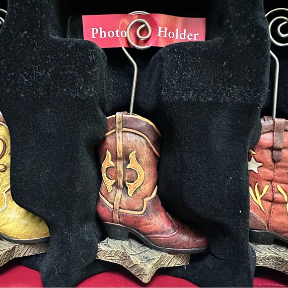 St. Nicholas Square Cowboy Boot Photo Holders - Yellow, Brown, Red - Picture 4 of 7